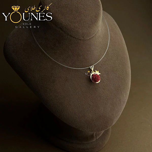 آویز طلا سواروسکی انار زرشکی